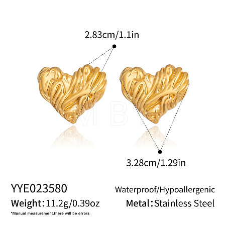 Heart 304 Stainless Steel Stud Earrings AO8083-1-1