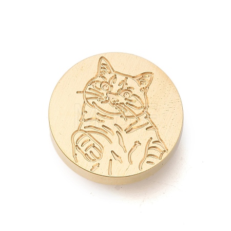 Golden Tone Wax Seal Brass Stamp Heads LS-AJEW-U008-03G-15-1