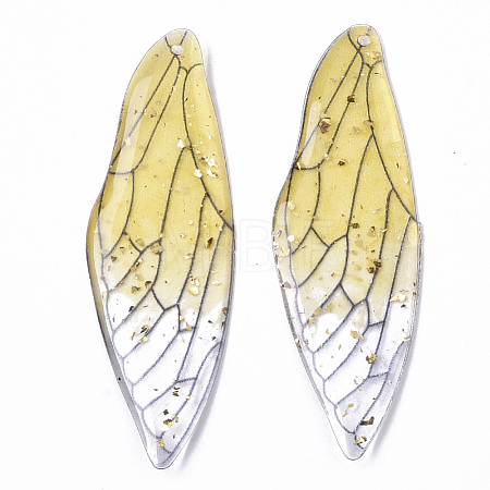 Transparent Epoxy Resin Big Pendants RESI-T046-01B-1