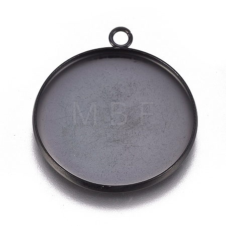 304 Stainless Steel Pendant Cabochon Settings X-STAS-G127-13-25mm-B-1