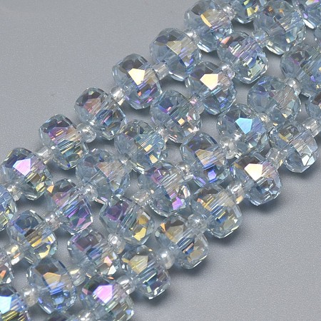 Electroplate Glass Beads Strands EGLA-Q083-6mm-A07-1
