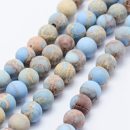 Natural Imperial Jasper Beads Strands X-G-K232-8mm-01A-1