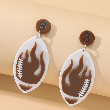 Sport Style Acrylic Dangle Stud Earrings FS-WG67C41-05-1