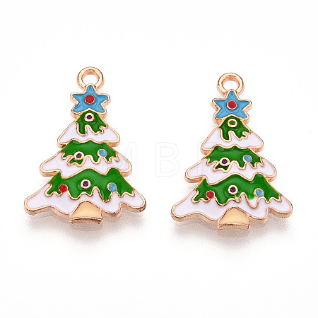 Christmas Theme Alloy Enamel Pendants ENAM-N056-403A-01-1