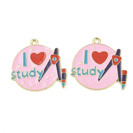 Alloy Enamel Pendants ENAM-L055-01K-01-1