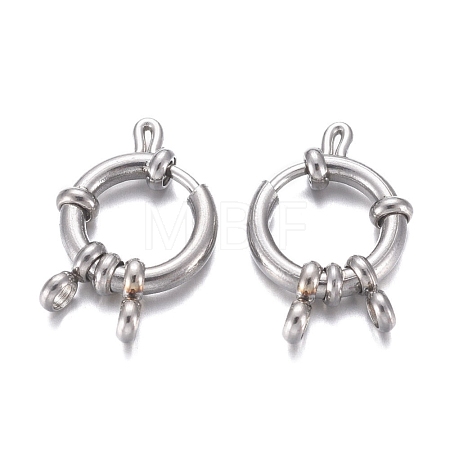 Tarnish Resistant 304 Stainless Steel Spring Ring Clasps STAS-H558-29P-1
