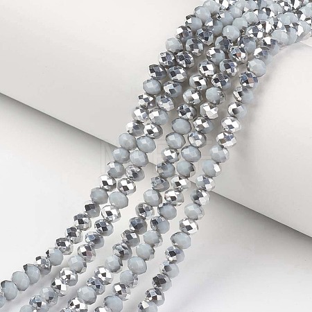 Electroplate Opaque Glass Beads Strands EGLA-A034-P4mm-M09-1