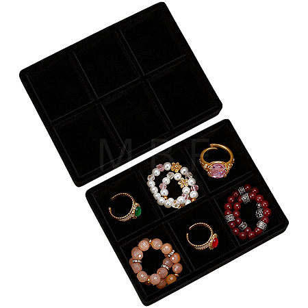 6 Grids Velvet Jewelry Display Trays ODIS-SP0002-24C-02-1