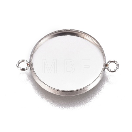 Non-Tarnish 304 Stainless Steel Cabochon Connector Settings STAS-G127-14-16mm-P-1