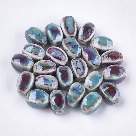Handmade Porcelain Beads PORC-S498-07O-1