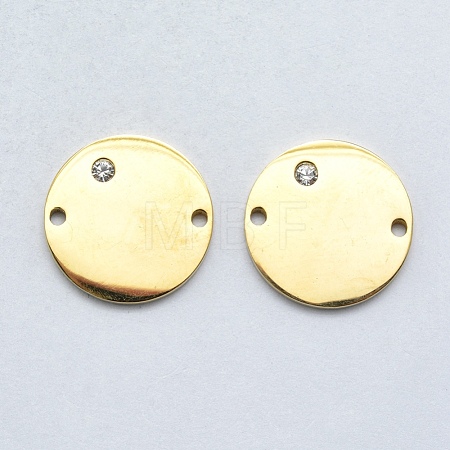 316 Surgical Stainless Steel Micro Pave Clear Cubic Zirconia Links Connectors STAS-J038-23G-1