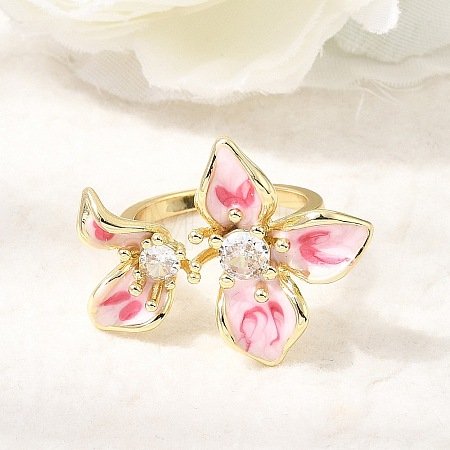 Barss Enamel Cuff Open Rings for Women KK-CBA1C83-01B-G-1