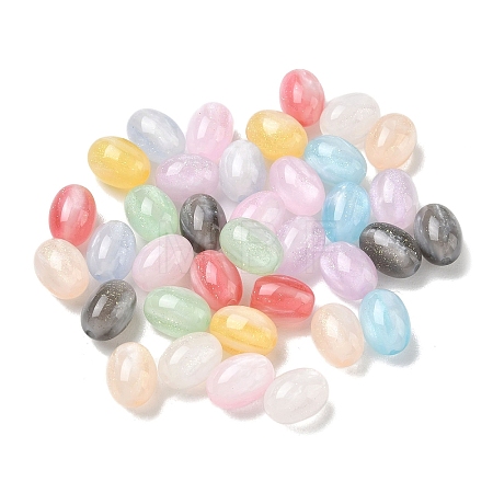 Transparent Resin & Glitter Powder Beads RESI-F073-06-1