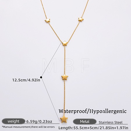 316L Surgical Stainless Steel Y Tassel Necklaces for Women FS-WGE9B28-02-1