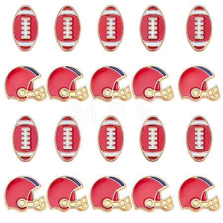 20Pcs 2 Styles Alloy Enamel Beads ENAM-SC0008-24B-1