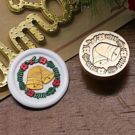 Christmas Series Wax Seal Brass Stamp Head LS-AJEW-M037-01G-22-1