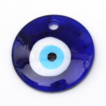 Handmade Evil Eye Lampwork Pendants LAMP-R134-25mm-01-1