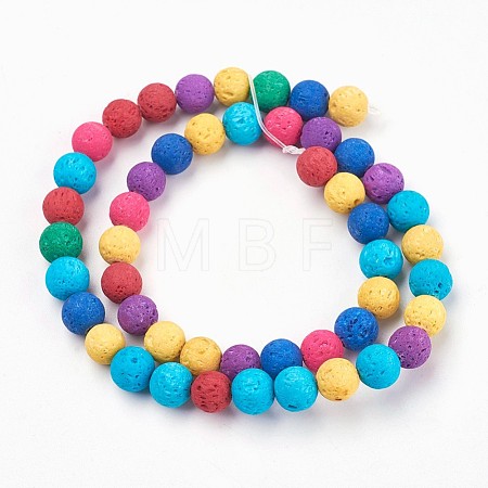 Natural Lava Rock Beads Strands X-G-I204-A-8mm-1