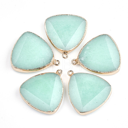 Electroplate Natural  Amazonite Pendants G-S344-14E-1