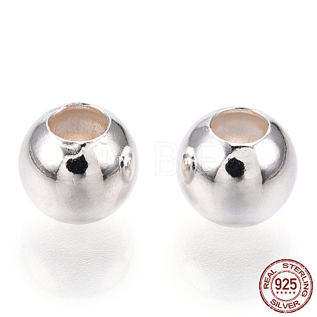 925 Sterling Silver Beads STER-S002-12A-6mm-1