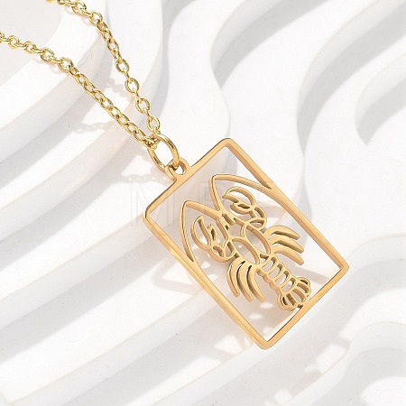 304 Stainless Steel Necklace NJEW-D330-01G-04-1