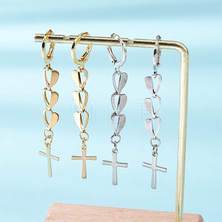 2 Pairs 304 Stainless Steel Leverback Earrings EJEW-JE06940-1