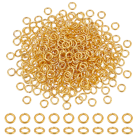Brass Open Jump Rings KK-PH0006-6mm-G-1