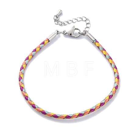 Polyester Cord Braided Bracelet Makings MAK-Z003-01P-25-1