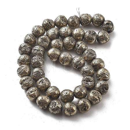 Electroplated Natural Lava Rock Beads Strands G-A251-D01-01J-1