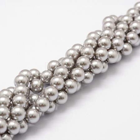 Shell Pearl Beads Strands X-BSHE-L026-05-6mm-1