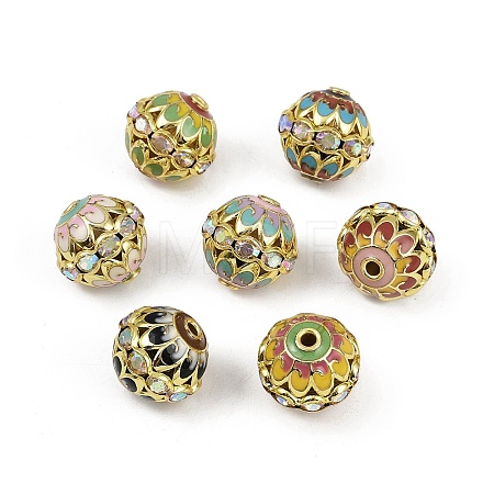 Brass Enamel Beads KK-L236-01A-G-1