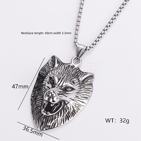 Gothic 316 Surgical Stainless Steel Pendant Box Chain Necklaces for Men ZF3615-3-1