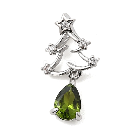 Brass Micro Pave Cubic Zirconia Pendants KK-L258-01P-C02-1