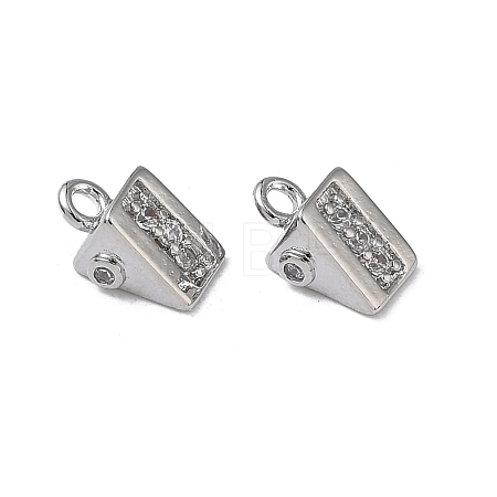 Brass Micro Pave Cubic Zirconia Charms KK-A280-11P-1