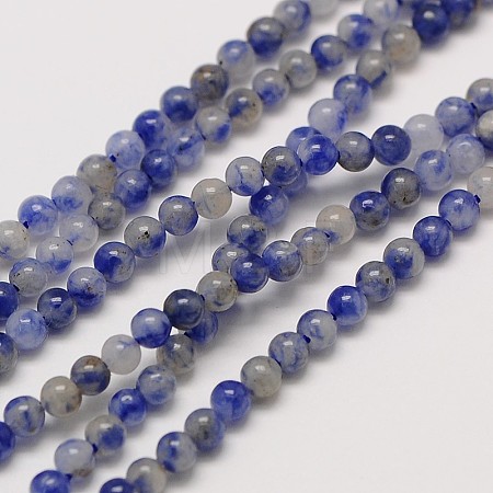 Natural Gemstone Blue Spot Jasper Round Beads Strands LS-G-A130-3mm-21-1