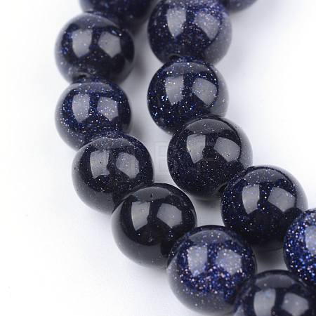 Synthetic Blue Goldstone Beads Strands X-G-Q462-4mm-28-1