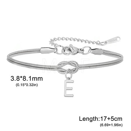 304 Stainless Steel Initial Charm Bracelets FS-WGD8E41-15-1