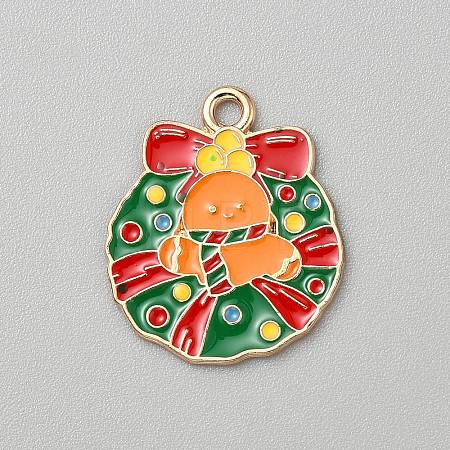 Christmas Alloy Enamel Pendants FIND-CJC0012-140F-1
