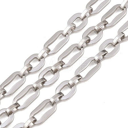 201 Stainless Steel Oval Link Chains CHS-F024-02A-P-1
