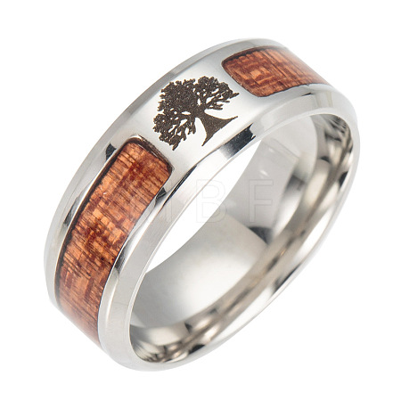 Non-Tarnish Stainless Steel Wide Band Finger Rings RJEW-T005-10-12-1