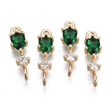 Brass Micro Pave Cubic Zirconia Links Connectors X-KK-R111-007-A02-1
