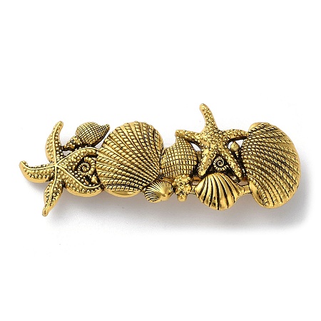 Shell Starfish Alloy Hair Barrettes PHAR-H071-01AG-A-1