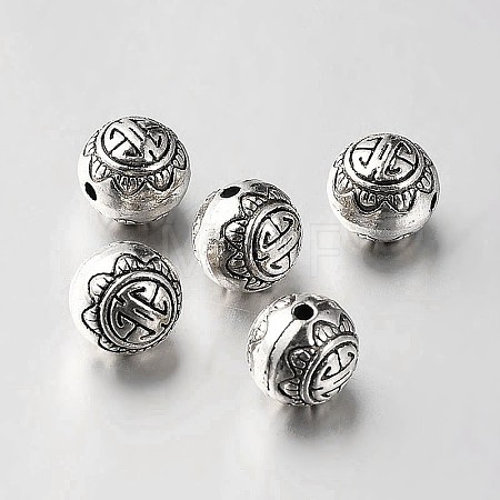 Tibetan Style Alloy Round Beads X-TIBEB-O004-43-1