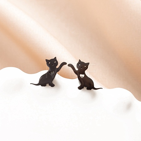 Stainless Steel Small Animal Stud Earrings for Women PW-WG5B49B-08-1