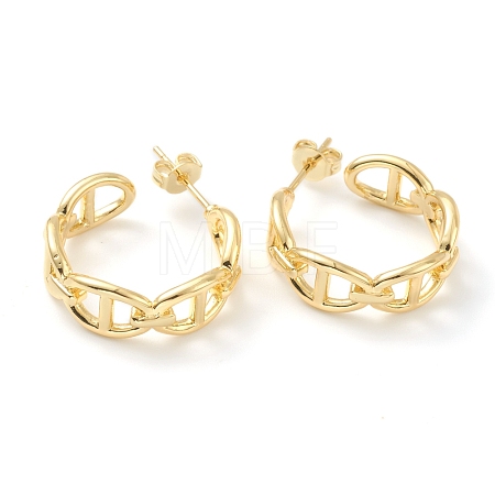 Brass Stud Earrings EJEW-H125-15G-1