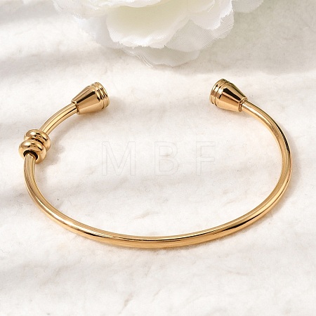 304 Stainless Steel Cuff Bangles for Women BJEW-P394-02G-1