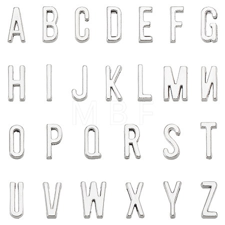 Tibetan Style Alloy Alphabet Slide Charms TIBEP-PH0004-49AS-1
