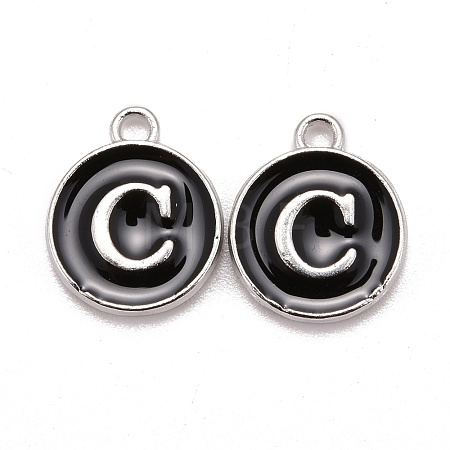 Platinum Plated Alloy Charms X-ENAM-S118-02C-P-1