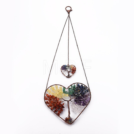Natural Mixed Gemstone Big Pendants G-T133-R07-1