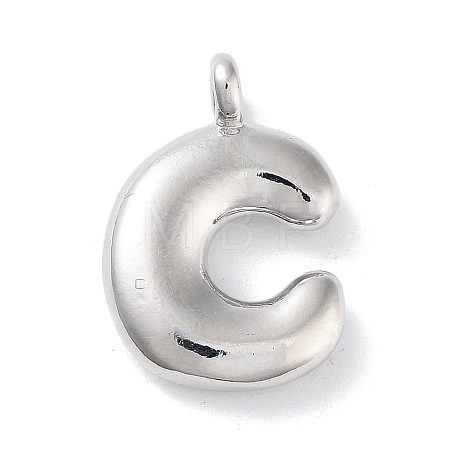 Rack Plating Brass Balloon Letter Pendants KK-C050-01P-C-1